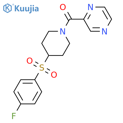 2-[4-(4-fluorobenzenesulfonyl)piperidine-1-carbonyl]pyrazine structure