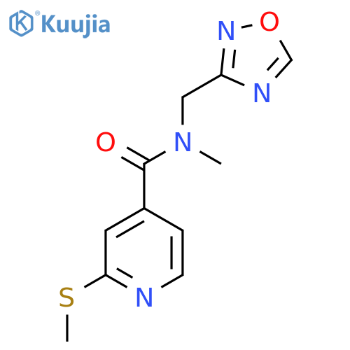N-methyl-2-(methylsulfanyl)-N-[(1,2,4-oxadiazol-3-yl)methyl]pyridine-4-carboxamide structure