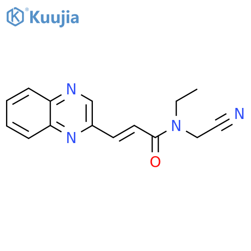 N-(cyanomethyl)-N-ethyl-3-(quinoxalin-2-yl)prop-2-enamide structure