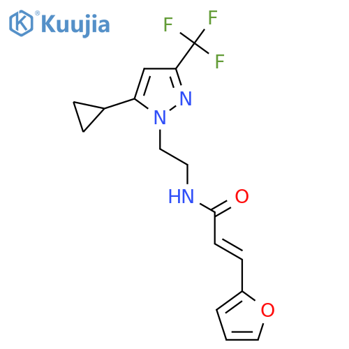 (2E)-N-{2-5-cyclopropyl-3-(trifluoromethyl)-1H-pyrazol-1-ylethyl}-3-(furan-2-yl)prop-2-enamide structure
