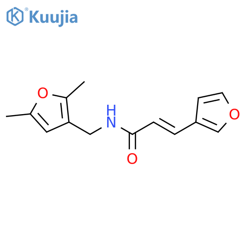 (2E)-N-(2,5-dimethylfuran-3-yl)methyl-3-(furan-3-yl)prop-2-enamide structure