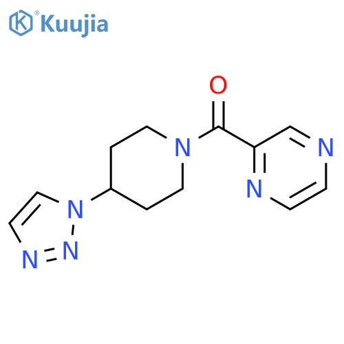 2-Pyrazinyl[4-(1H-1,2,3-triazol-1-yl)-1-piperidinyl]methanone structure