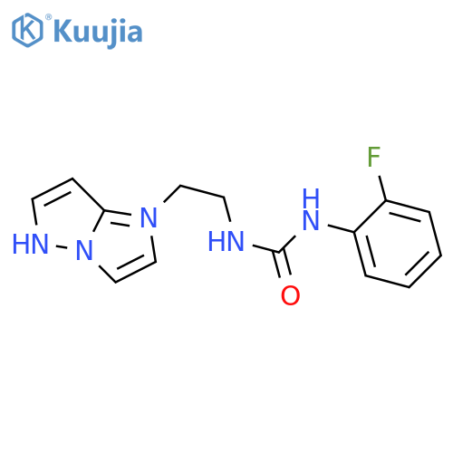 1-(2-fluorophenyl)-3-(2-{1H-pyrazolo[1,5-a]imidazol-1-yl}ethyl)urea structure