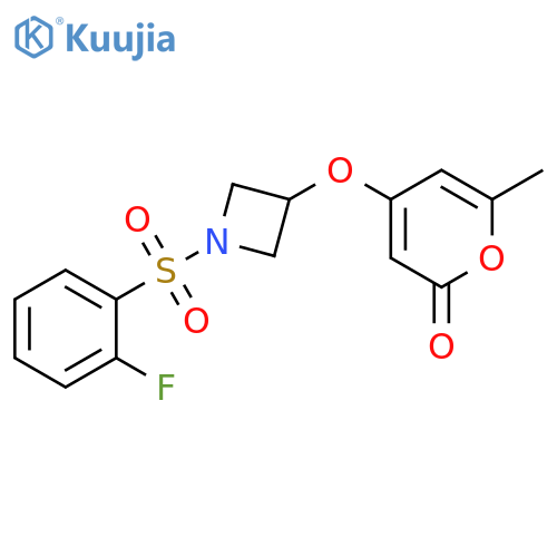 4-[[1-[(2-Fluorophenyl)sulfonyl]-3-azetidinyl]oxy]-6-methyl-2H-pyran-2-one structure