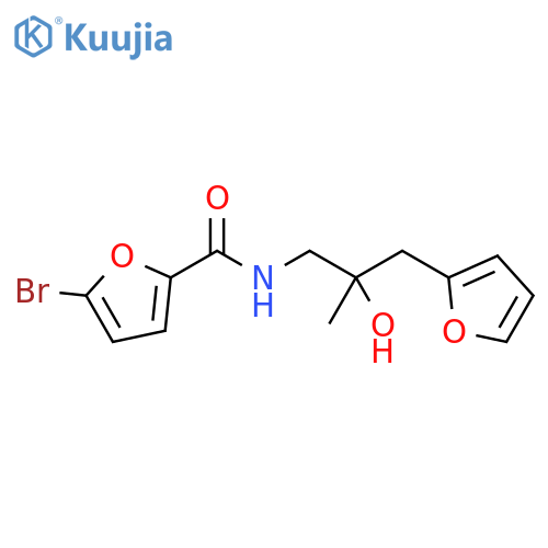 5-bromo-N-[3-(furan-2-yl)-2-hydroxy-2-methylpropyl]furan-2-carboxamide structure