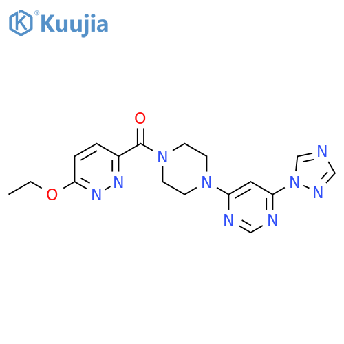 (6-ethoxypyridazin-3-yl)-[4-[6-(1,2,4-triazol-1-yl)pyrimidin-4-yl]piperazin-1-yl]methanone structure