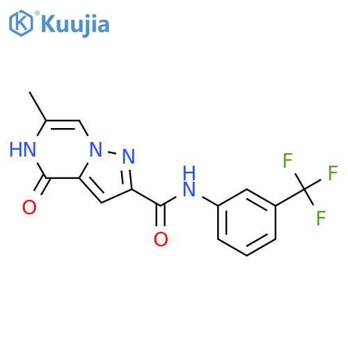6-methyl-4-oxo-N-[3-(trifluoromethyl)phenyl]-4H,5H-pyrazolo[1,5-a]pyrazine-2-carboxamide structure