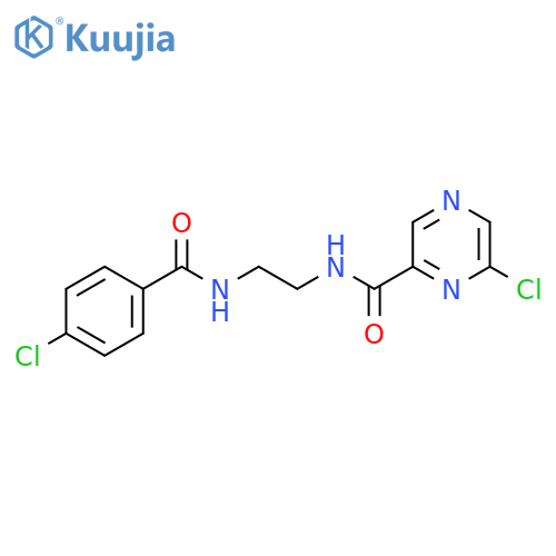6-chloro-N-{2-[(4-chlorophenyl)formamido]ethyl}pyrazine-2-carboxamide structure