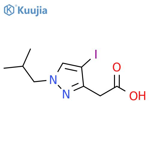 (4-Iodo-1-isobutyl-1H-pyrazol-3-yl)-acetic acid structure