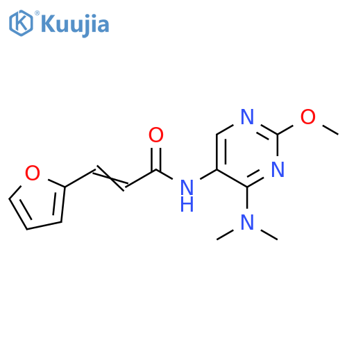 (2E)-N-[4-(dimethylamino)-2-methoxypyrimidin-5-yl]-3-(furan-2-yl)prop-2-enamide structure