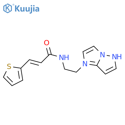 (2E)-N-(2-{1H-pyrazolo[1,5-a]imidazol-1-yl}ethyl)-3-(thiophen-2-yl)prop-2-enamide structure