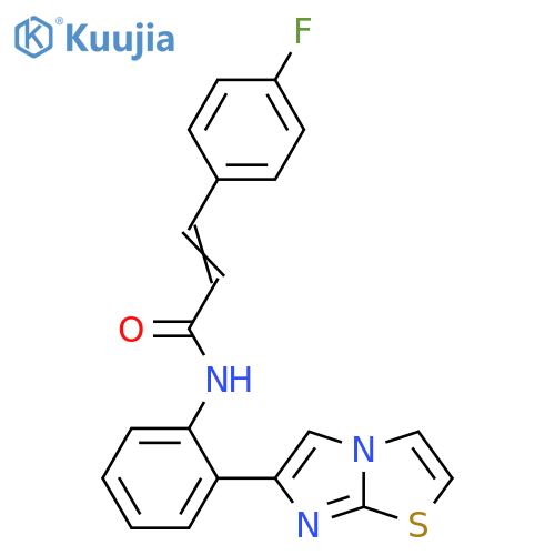 3-(4-Fluorophenyl)-N-(2-imidazo[2,1-b]thiazol-6-ylphenyl)-2-propenamide structure