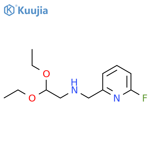 2,2-diethoxy-N-[(6-fluoro-2-pyridyl)methyl]ethanamine structure