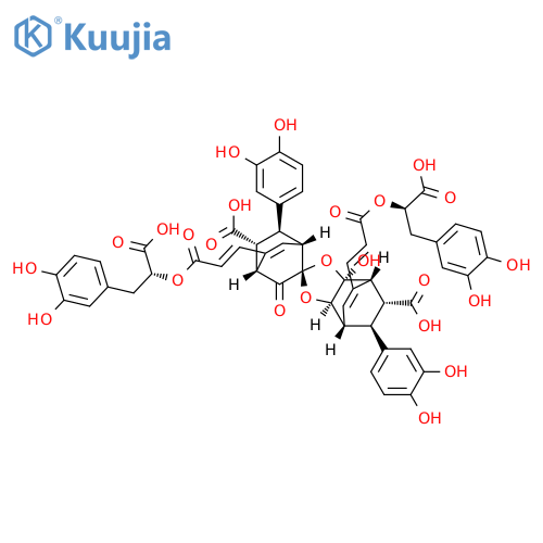Spiro[bicyclo[2.2.2]oct-7-ene-2,2'-[4,7]ethano[1,3]benzodioxole]-5,8'-dicarboxylic acid, 6',8-bis[(1E)-3-[(1R)-1-carboxy-2-(3,4-dihydroxyphenyl)ethoxy]-3-oxo-1-propenyl]-6,9'-bis(3,4-dihydroxyphenyl)-3'a,4',7',7'a-tetrahydro-7'a-hydroxy-3-oxo-, (1R,2S,3'aR,4R,4'R,5R,6S,7'R,7'aS,8'R,9'S)- (9CI) structure
