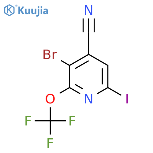 3-Bromo-4-cyano-6-iodo-2-(trifluoromethoxy)pyridine structure