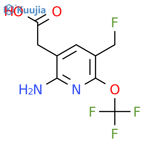 2-Amino-5-(fluoromethyl)-6-(trifluoromethoxy)pyridine-3-acetic acid structure