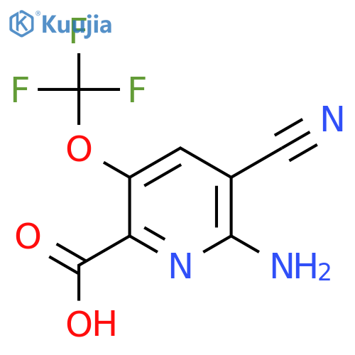 2-Amino-3-cyano-5-(trifluoromethoxy)pyridine-6-carboxylic acid structure