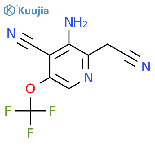3-Amino-4-cyano-5-(trifluoromethoxy)pyridine-2-acetonitrile structure