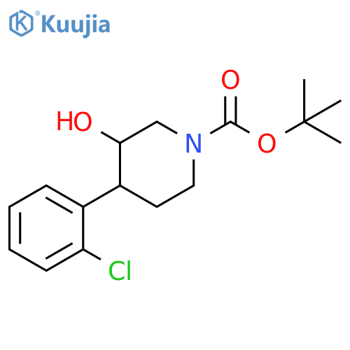 1-Piperidinecarboxylic acid, 4-(2-chlorophenyl)-3-hydroxy-, 1,1-dimethylethyl ester structure