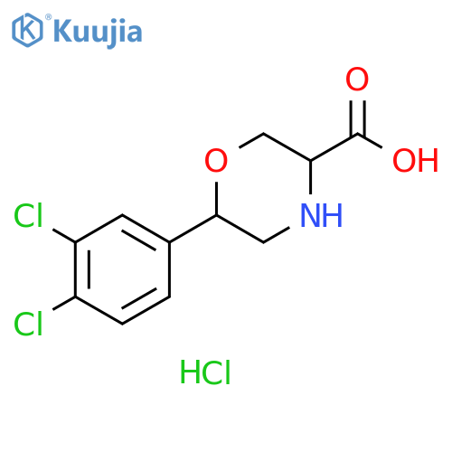 3-Morpholinecarboxylic acid, 6-(3,4-dichlorophenyl)-, hydrochloride (1:1) structure