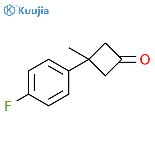 3-(4-fluorophenyl)-3-methylcyclobutan-1-one structure
