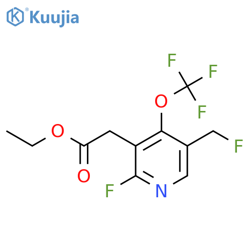 Ethyl 2-fluoro-5-(fluoromethyl)-4-(trifluoromethoxy)pyridine-3-acetate structure