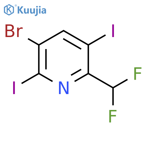3-Bromo-6-(difluoromethyl)-2,5-diiodopyridine structure