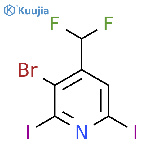 3-Bromo-4-(difluoromethyl)-2,6-diiodopyridine structure