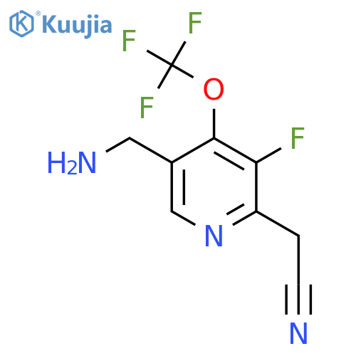 5-(Aminomethyl)-3-fluoro-4-(trifluoromethoxy)pyridine-2-acetonitrile structure