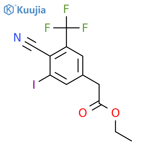 Ethyl 4-cyano-3-iodo-5-(trifluoromethyl)phenylacetate structure