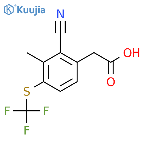 2-Cyano-3-methyl-4-(trifluoromethylthio)phenylacetic acid structure