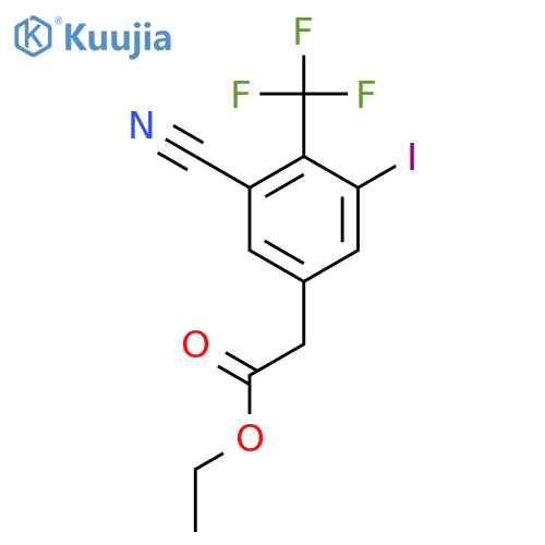 Ethyl 3-cyano-5-iodo-4-(trifluoromethyl)phenylacetate structure