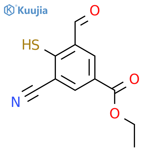 Ethyl 3-cyano-5-formyl-4-mercaptobenzoate structure