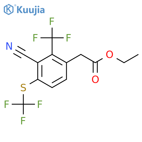 Ethyl 3-cyano-2-trifluoromethyl-4-(trifluoromethylthio)phenylacetate structure