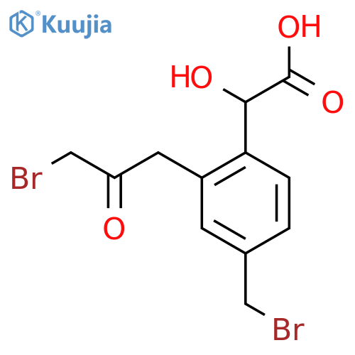 2-(3-Bromo-2-oxopropyl)-4-(bromomethyl)mandelic acid structure