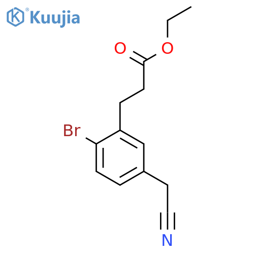 Ethyl 3-(2-bromo-5-(cyanomethyl)phenyl)propanoate structure