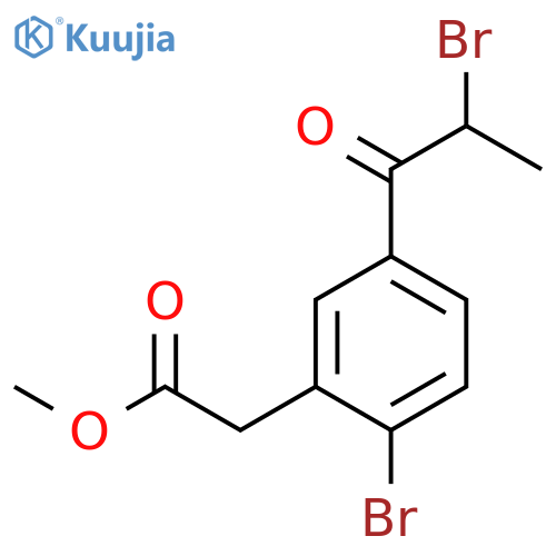 Methyl 2-bromo-5-(2-bromopropanoyl)phenylacetate structure