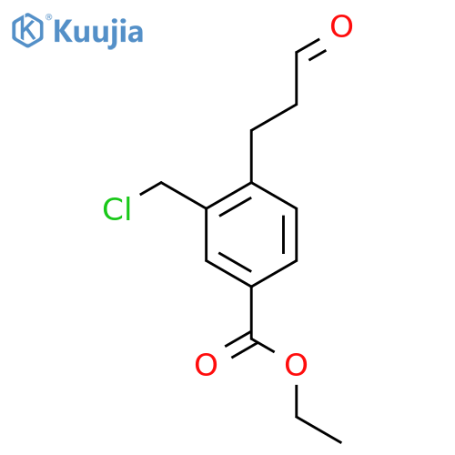 Ethyl 3-(chloromethyl)-4-(3-oxopropyl)benzoate structure