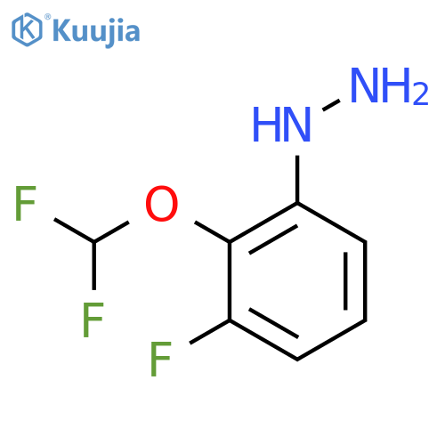 2-(Difluoromethoxy)-3-fluorophenylhydrazine structure