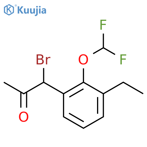 1-Bromo-1-(2-(difluoromethoxy)-3-ethylphenyl)propan-2-one structure