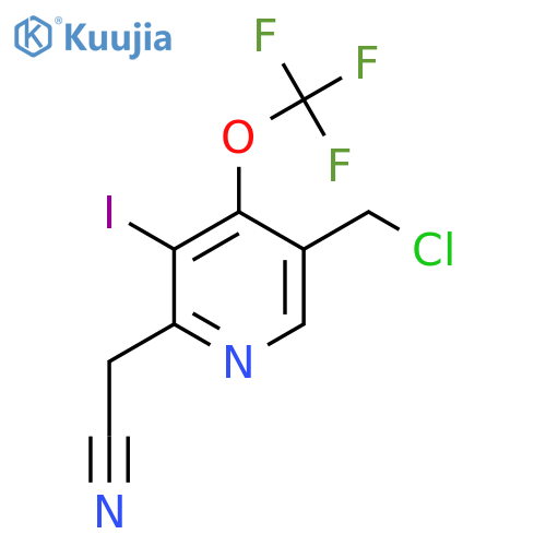 5-(Chloromethyl)-3-iodo-4-(trifluoromethoxy)pyridine-2-acetonitrile structure