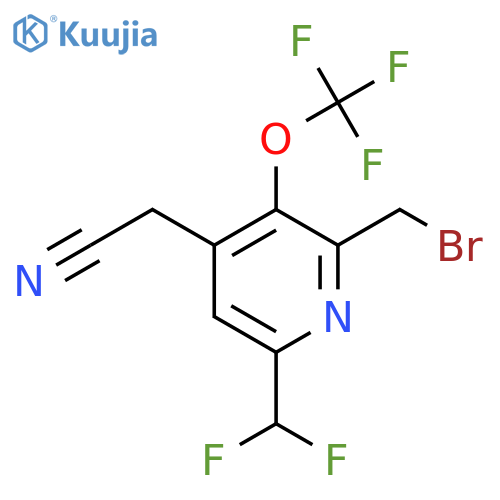 2-(Bromomethyl)-6-(difluoromethyl)-3-(trifluoromethoxy)pyridine-4-acetonitrile structure