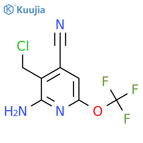 2-Amino-3-(chloromethyl)-4-cyano-6-(trifluoromethoxy)pyridine structure