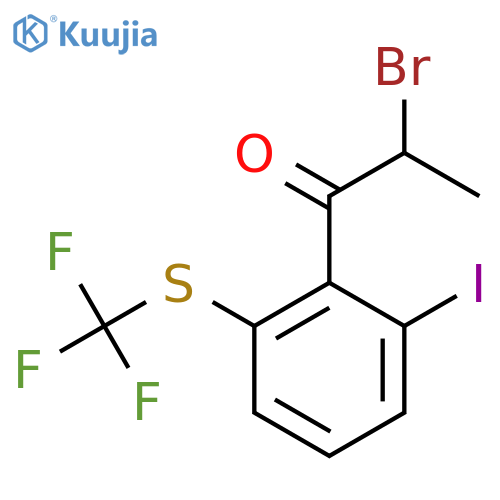 2-Bromo-1-(2-iodo-6-(trifluoromethylthio)phenyl)propan-1-one structure