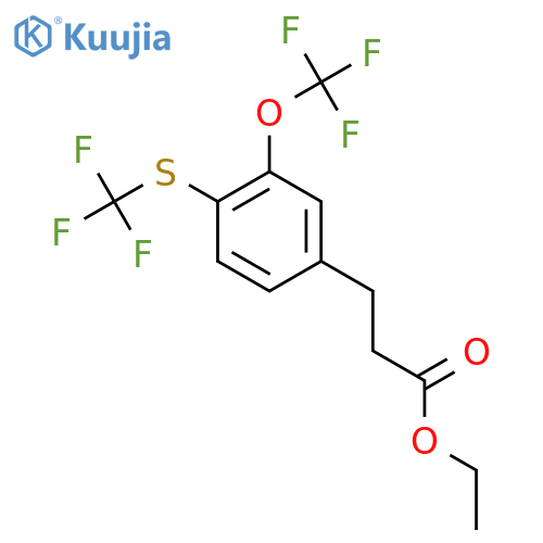 Ethyl 3-(3-(trifluoromethoxy)-4-(trifluoromethylthio)phenyl)propanoate structure