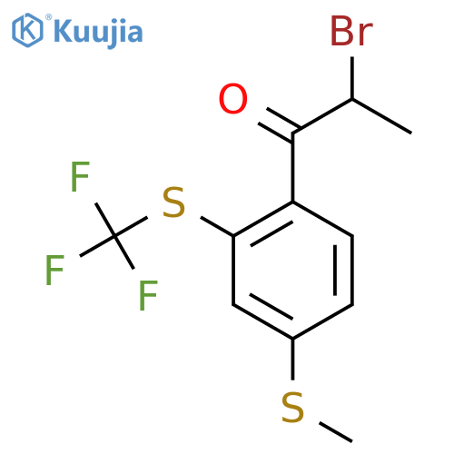 2-Bromo-1-(4-(methylthio)-2-(trifluoromethylthio)phenyl)propan-1-one structure