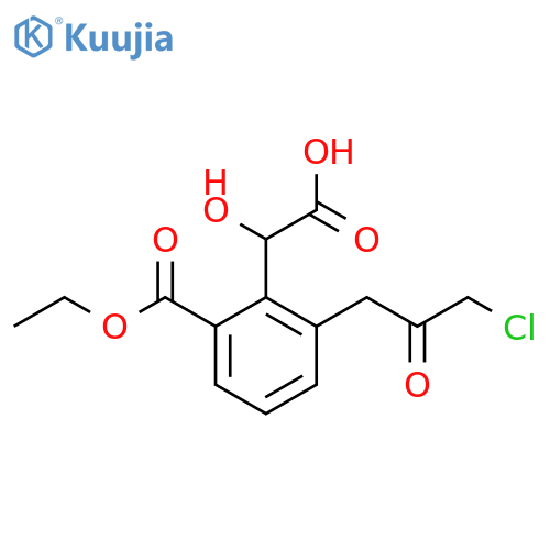 Ethyl 2-(carboxy(hydroxy)methyl)-3-(3-chloro-2-oxopropyl)benzoate structure