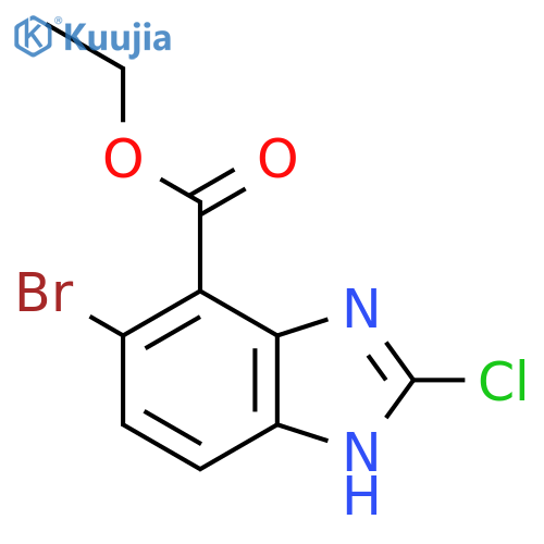 Ethyl 6-Bromo-2-chloro-1H-benzimidazole-7-carboxylate structure