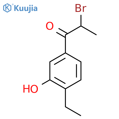 2-Bromo-1-(4-ethyl-3-hydroxyphenyl)propan-1-one structure