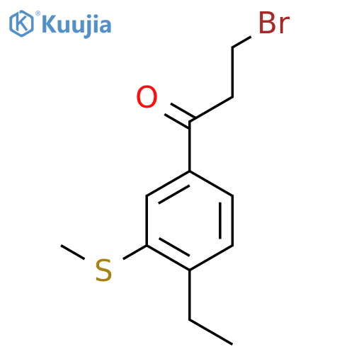 3-Bromo-1-(4-ethyl-3-(methylthio)phenyl)propan-1-one structure